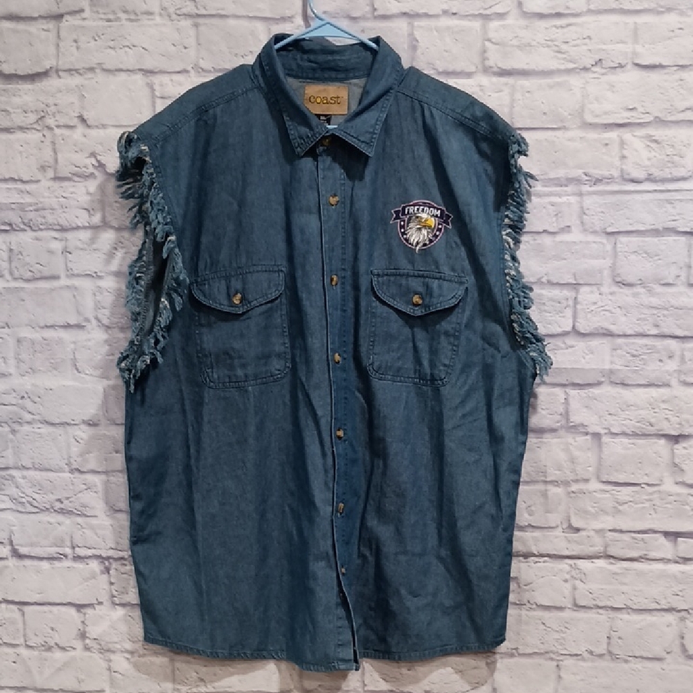 Coolist Blue Denim Sleeveless Shirt